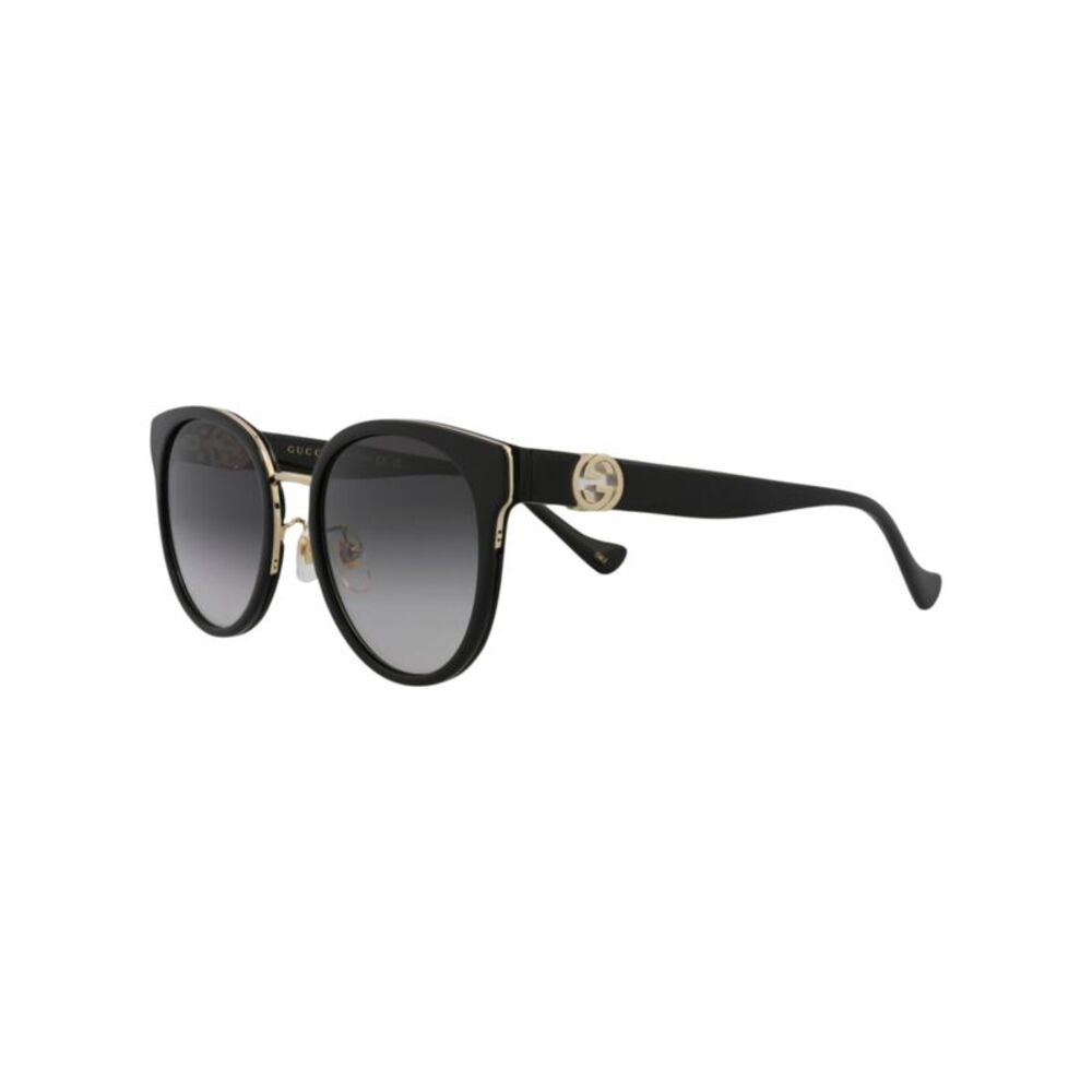 Gucci Round-Frame Injection Sunglasses Black Womens - Picture 2 of 6